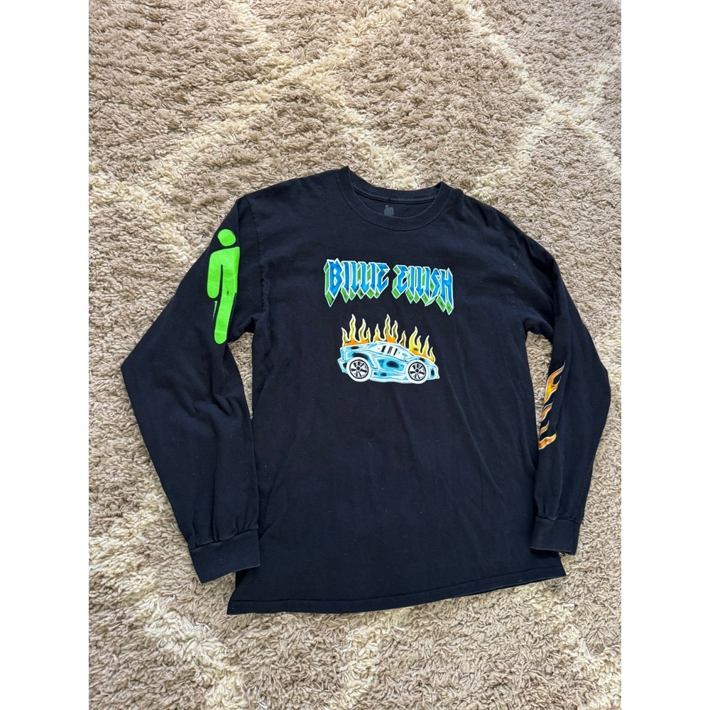 Billie Eilish 2019 World Tour Long Sleeve Shirt Black Blohsh Graphic Large